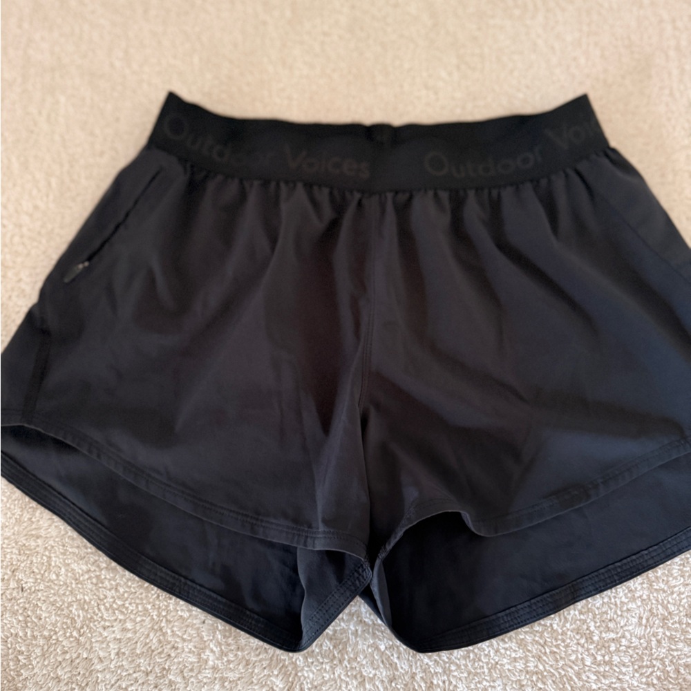 Outdoor Voices Black Athletic Shorts Lightweight Moisture-Wicking